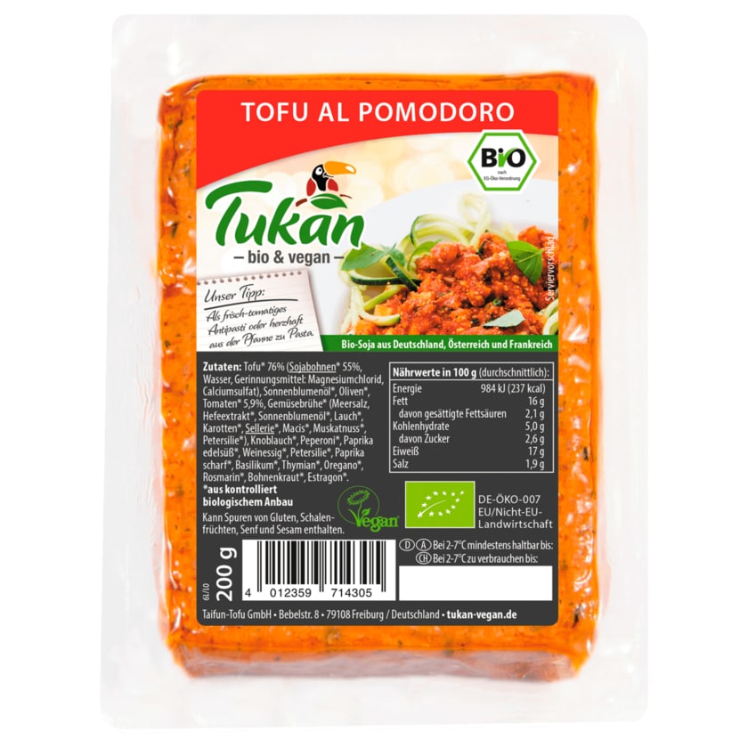 Tukan Bio Tofu al Pomodoro vegan 200g